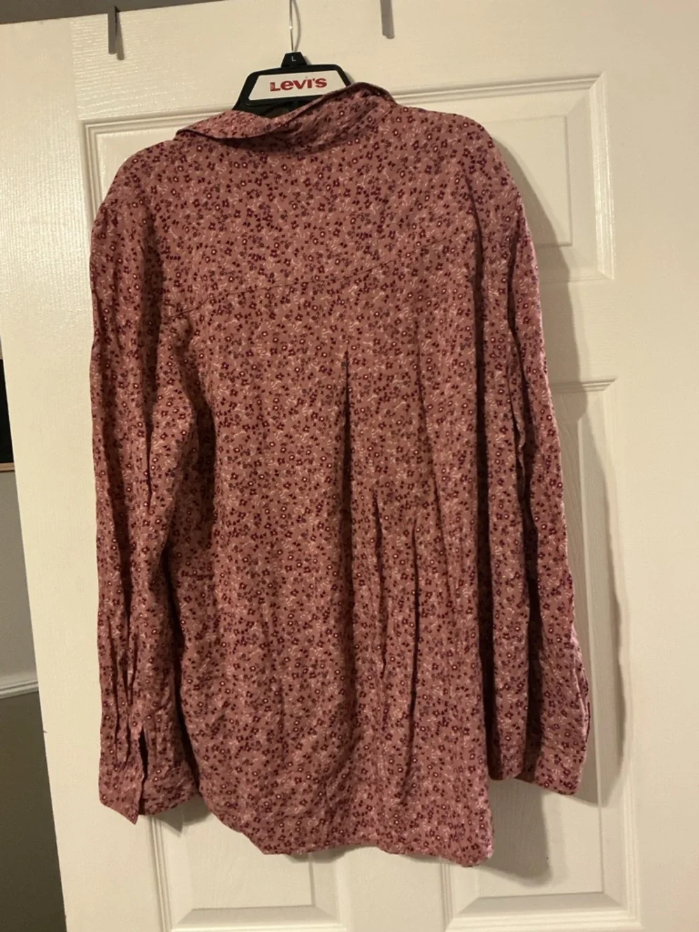 BeachLunchLounge Pink Floral Button Front Blouse XL Boho Cottagecore